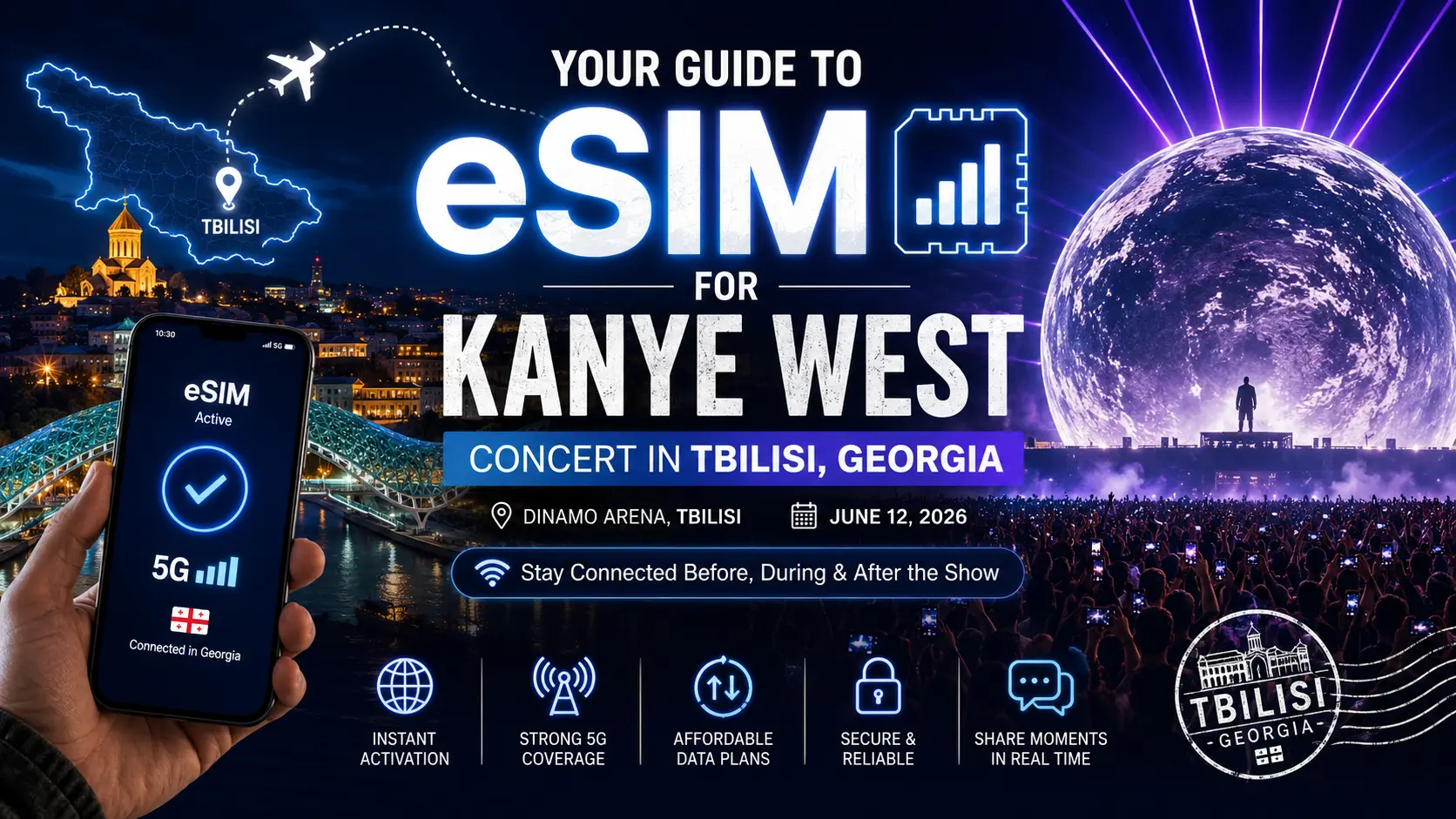 kanye west tbilisi georgia concert esim guide